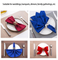 Servilletas de tela de poliéster lavables con bordes doblados, para fiestas, bodas y vacaciones, paquete de 12 - details 4