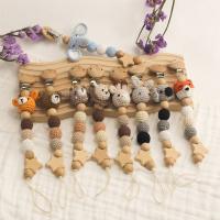 Portaclips de Chupete de Madera de Haceda con Bolsa de Almacenamiento Soporte de Chupete de Animal de Dibujos Animados para Bebés Productos Normales - details 0