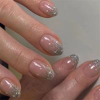 24pcs Uñas Postizas Ovales Coloridas Acrílicas Européicas Y Americanas Desmontables Arte De Uñas Presionadas a Prueba De Agua Para Fiestas - details 4