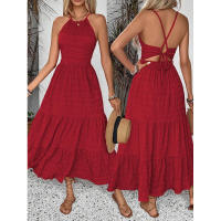 Elegante Vestido Rojo de Cintura Alta y Sin Espalda Estilo Retro Italiano 2025 - details 1