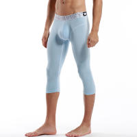 3/4 Leggings Men Compression Pants Running Gym Tights Fitness Leggins Sportswear Shorts High Elastic Breathable Sport Long John - details 4