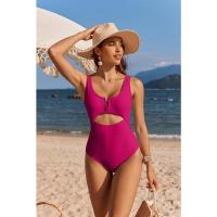 Bañadores de una pieza para mujer, traje de baño con Control de barriga, Monokini de cintura alta con cuello en V, 2024 - details 16
