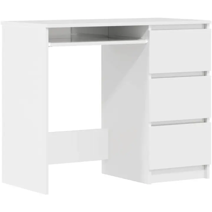 Escritorio de Madera contrachapada Blanco Brillo 90x45x76 cm - 1