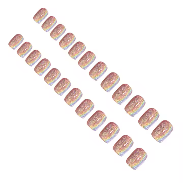 24 uñas postizas hechas a mano para niñas con material de resina ecológico para mujeres elegantes y a la moda - 1