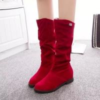 Nuevas botas de media pantorrilla de otoño e invierno para mujer, botas de caballero informales de tacón bajo con punta redonda para mujer, botas de mujer de terciopelo mate - details 14
