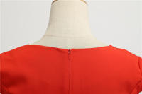 Women summer vintage with belt short sleeve v neck elegant retro swing party dresses - details 56