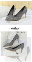 9219-A22K Zapatos planos de banquete sexis con diamantes de agua puntiagudos para boda a la moda, tacones altos de aguja de verano - details 19