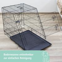 KERBL PET Jaula para Transporte, Plegable, Negro, 76 x 54 x 64 cm, 2 Puertas - details 2