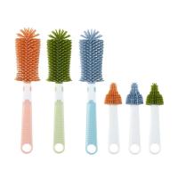 2 unids/set rotación de 360 ​​grados juego de limpiador de biberones cepillo de silicona portátil para pezones herramienta de limpieza de tazas colgantes multifuncional - details 3