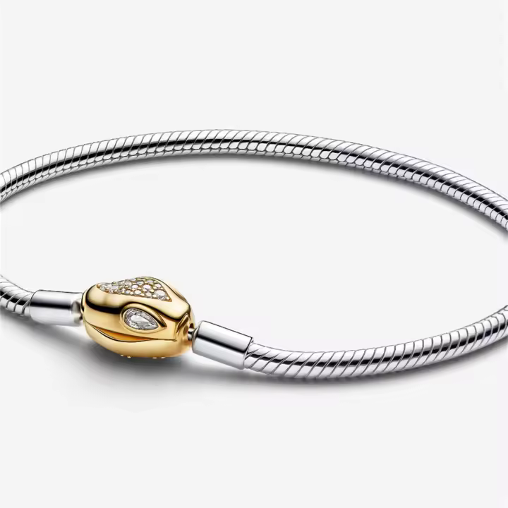 Pulsera de cadena y cierre de serpiente de plata de ley S925, pulsera exquisita, pulsera hermosa y elegante, regalo de novia, accesorio de ropa, regalo para ella - 1