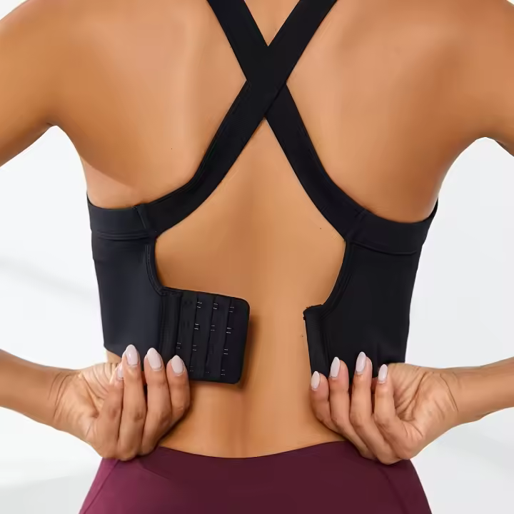 Sujetador Deportivo Para Correr De Color Liso, Ropa Deportiva Sin Costuras Para Mujer (sin Relleno) - 1