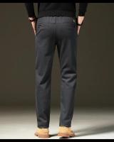Ropa de marca, pantalones informales cálidos de lana para invierno, pantalones Cargo aterciopelados ajustados de trabajo de sarga marrón y gris con cintura elástica de algodón para hombre - details 9