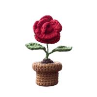 Accesorios de Decoración de Coche Hechos a Mano Rosa, Girasol, Tulipán de Punto Tejido - details 24