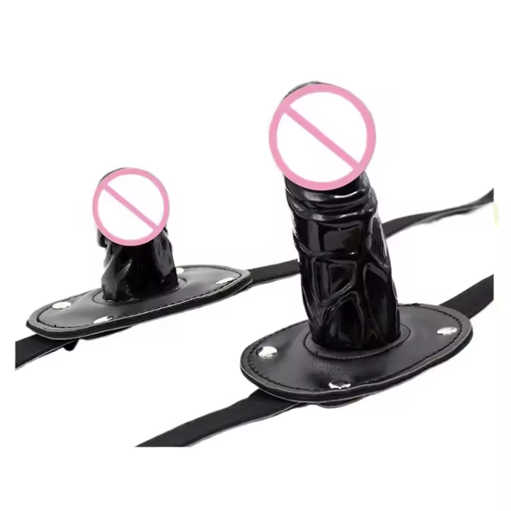 Tapón de utensilio de masturbación femenina, anillo de molinete de boca de pene de silicona negro, Juguetes sexuales grandes y pequeños a largo plazo para mujeres - 1