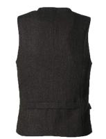 Chaleco de traje para hombre, chaleco informal de lana de tweed con cuello en V, chaleco formal de negocios para padrino de boda para verde/negro/marrón/café - details 2