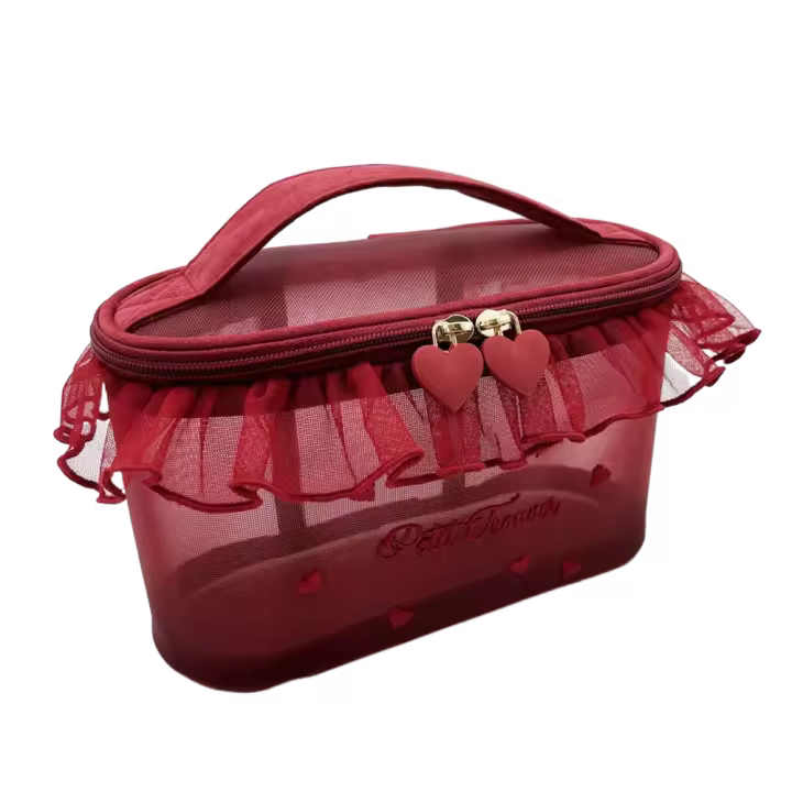 Bolso Simple de malla para cosméticos, bolsa de lavado con cremallera, bolsa de almacenamiento de malla, bolsa de pañuelos, organizador de artículos de tocador de gran capacidad para mujer - 1