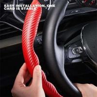 Protector antideslizante para volante de coche, fibra de carbono, accesorios de interior de coche, 2/3 piezas. - details 1