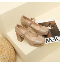 Nuevo temperamento francés tacones gruesos tacones altos zapatos de mujer - details 26