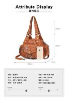 Nuevos bolsos de mujer retro europeos y americanos bolso de moda de un solo hombro oblicuo span bolso de cuero suave lavado - details 12