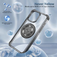 KEYSION-funda transparente para iPhone, carcasa con soporte de anillo magnético para iPhone 15 Pro Max, 15 Plus, 12, 13, 14 Pro Max - details 2