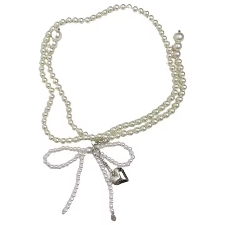 Cadena cintura perlas delicada para mujer, vestido fiesta graduación, falda, cinturón fino, brillante, llamativo, - 1