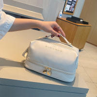 2025 nueva bolsa de cosméticos impermeable portátil de gran capacidad de doble capa, conveniente y simple bolsa de almacenamiento y lavado impermeable. - details 2