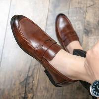 2025 Zapatos de vestir informales formales de negocios minimalistas de estilo británico para hombres Oxfords de cuero con punta afilada y versátiles suaves - details 6