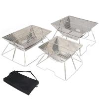 Estufa al aire libre brasero de acero inoxidable para acampar, calentador de leña, portátil, plegable, para caminata, barbacoa, soporte para parrilla - details 6