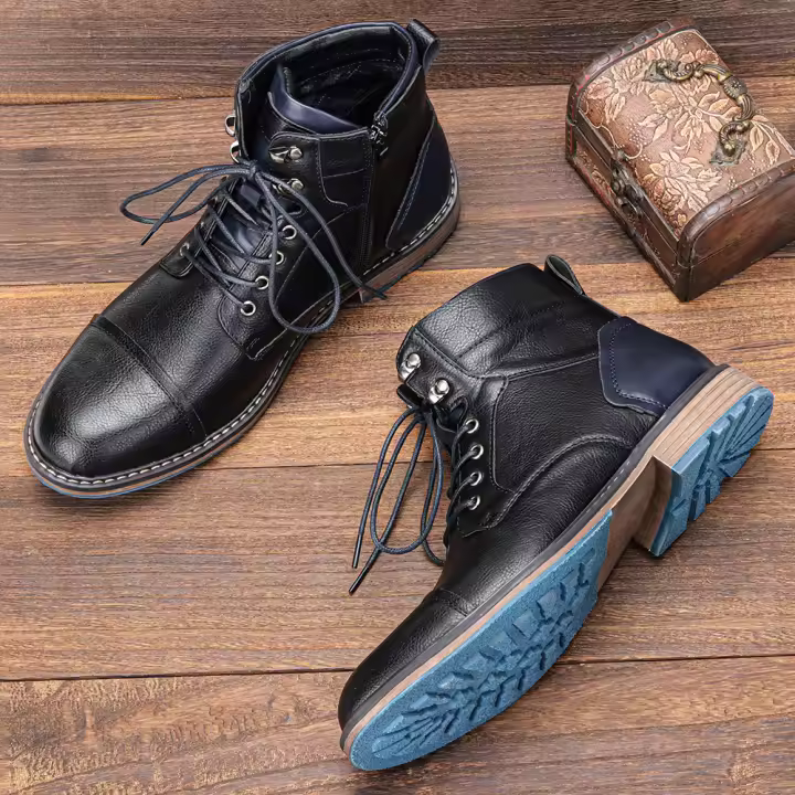 Botas de cuero para hombres de gran tamaño botas individuales botas cortas de herramientas de hermoso tamaño de moda - 1