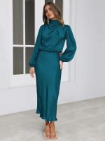 Primavera Verano nuevo vestido de manga larga de satén de gama alta vestido de noche elegante para mujer ropa de fiesta vestidos de celebridades - details 20