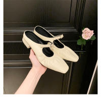 Medias zapatillas francesas sandalias de mujer zapatos Mary Jane de un pedal zapatos Muller de tacón grueso para mujer - details 76