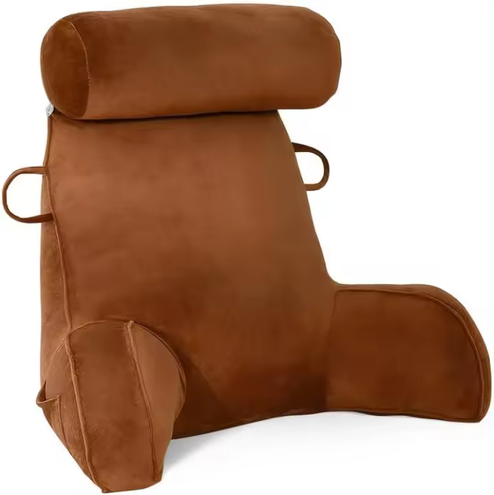 Almohada de Lectura para Cama, Almohada para Reposo en la Cama con Cuello Desmontable y Brazos para Sentarse en la Cama o el Respaldo, Almohada de Lectura Espalda para Trabajar Relajarse - 1