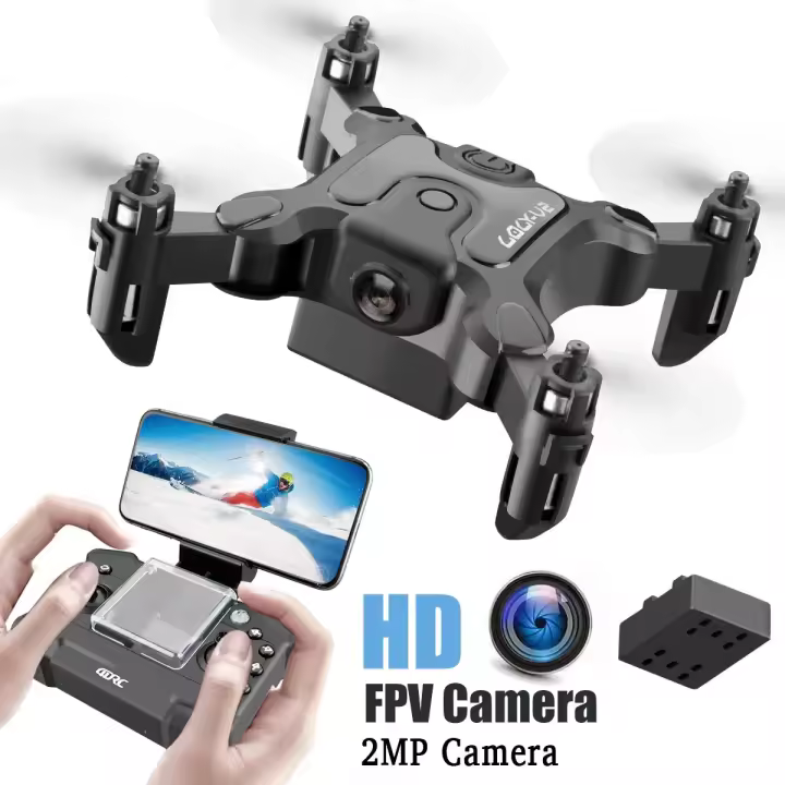 Mini Dron V2 4K con Cámara HD 1080P WiFi, Fpv, Presión de Aire, Soporte de Altura, Quadcopter Plegable Pro, RC, Juguetes para Niños - 1