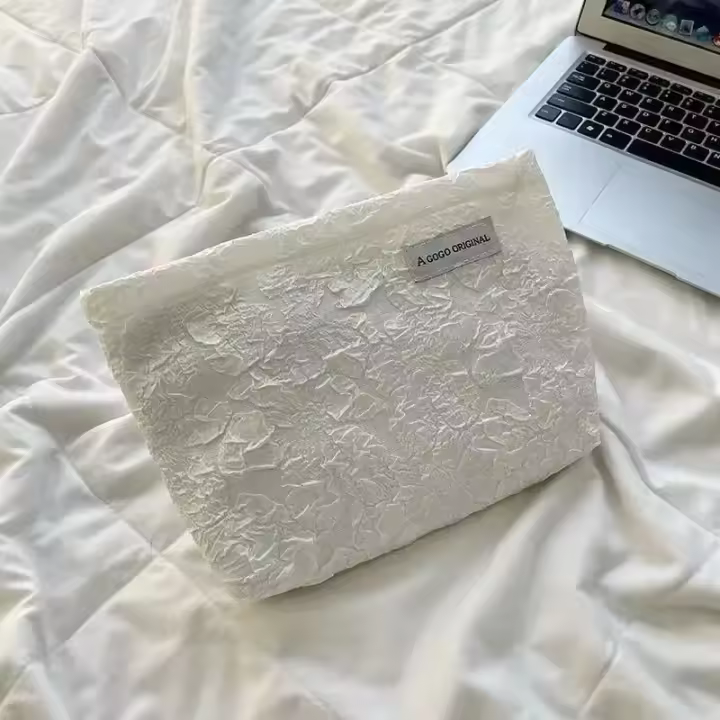 Bolsa de Cosméticos de Viaje a Rayas de Corduroy Organizador de Maquillaje de Belleza para Mujeres - 1