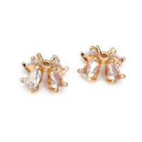 10 Uds. De latón y circonita de Color dorado de 18K, tapas de cuentas de flores, joyería, pendientes, suministros para hacer cuentas, accesorios Diy - details 10