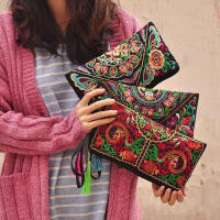 Cartera de Mujer de Lujo con Diseño de Flores y Bolsillo para Teléfono Envelope Vintage Cartera de Mano con Bolsillos para Tarjetas - details 2