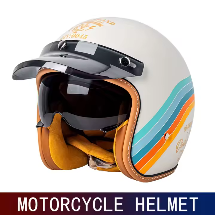Cascos vintage 3/4 para hombre y mujer, protección de la cabeza para scooters cruiser - 1