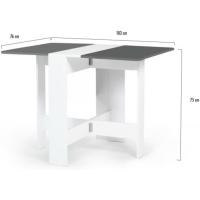 Mesa plegable para 2-4 personas, madera, blanco, madera de haya, 103 x 76 cm - details 17