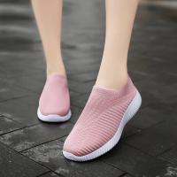 Zapatos de calcetines transpirables para mujer, zapatillas deportivas suaves para caminar, zapatos planos cómodos informales a la moda, color azul - details 6