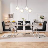 2PCS Sillas de Comedor Giratorias Sillas de Cocina con Respaldo Alto Patas Metálicas Diseño Moderno para Salón Oficina Dormitorio Blanco - details 19