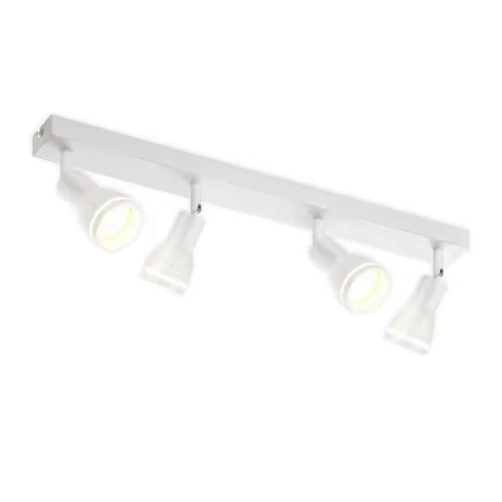 CBJKTX Lámpara de techo de 4 puntos, lámpara de techo de Metal blanco GU10, focos giratorios de interior para cocina, oficina, sala de estar, dormitorio sin - 1