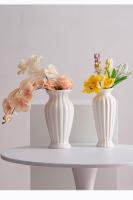 Jarrón de cerámica blanco minimalista de Boca Grande nórdico, arreglo de flores para sala de estar, Decoración de mesa - details 1