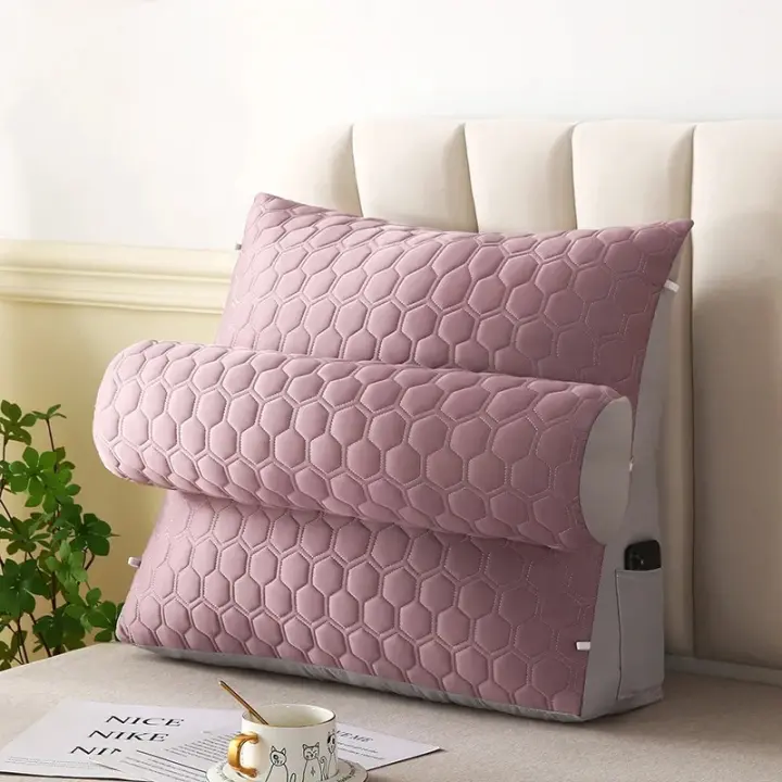 Almohada de lectura triangular para adultos, cojín de látex con cuña grande, decoración de cama, sofá cojines para cama, almohada - 1