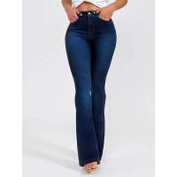 Jeans de cintura alta, ajustados y elásticos con diseño de cuerno para mujer, novedad de verano 2025 - details 0