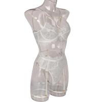 Lencería erótica, ropa interior sexy de encaje hueco, conjuntos exóticos transparentes, conjunto sensual de sujetador con aros y bragas con ligas - details 12