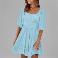 Primavera nueva ropa de mujer europea y americana temperamento elegante simple vestido de cintura alta mujeres - details 8