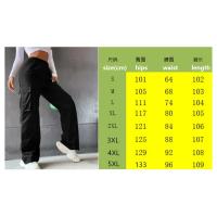 Pantalones cargo rectos a la moda para mujer, pantalones informales con cintura elástica para mujer - details 0