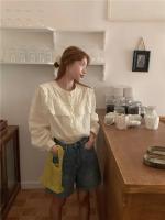 Blusa de verano para mujer, camisa de primavera, blusa para mujer, Blusas largas de gasa, informales, elegantes, Vintage, de manga larga, holgada de gran tamaño, blanca - details 34