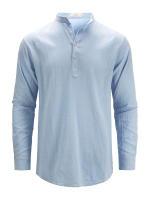 Camisas Polo de Algodón Lino para Hombres Cuello Henley Ligero Colores Sólidos - details 5
