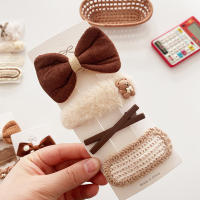 4PCS Clip De Pelo Para Bebés Con Peluche Falso Accesorios De Cabello Para Niñas Estilo Coreano Y Japonés Floral Adecuado Para Otoño E Invierno - details 12